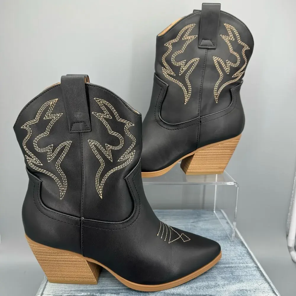Soda Women’s Blazing-S Western Boots Black Size 7.5